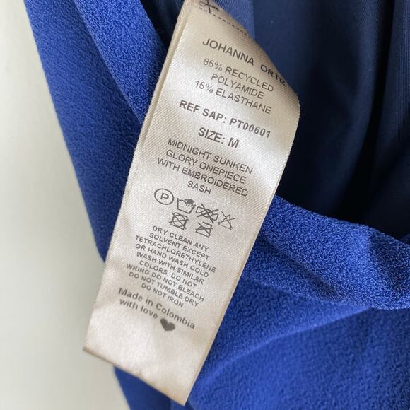 Johanna Ortiz Sunken Glory One Piece Size M Midnight Blue Swimsuit Halter Resort - Picture 13 of 15